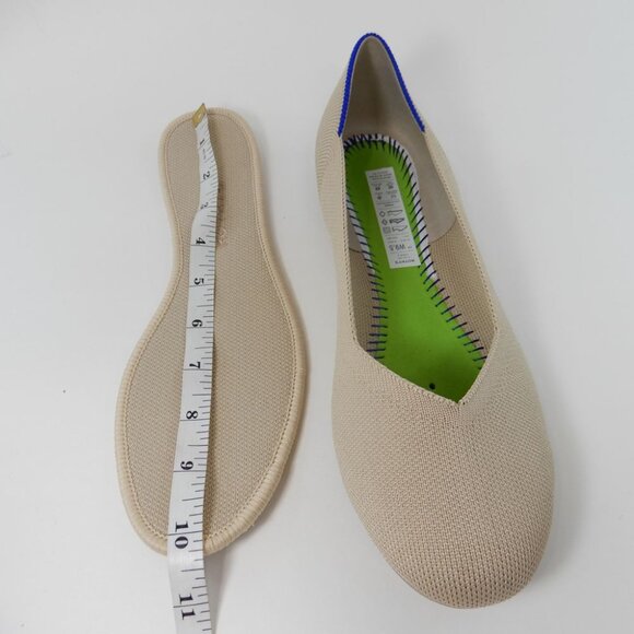 Rothy's The Flat Round Toe Knit Ballet Flats Shoes Size 9.5 Ecru Beige NEW - Picture 11 of 13
